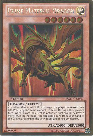 Prime Material Dragon | Premium Gold | PGLD-EN065 | Gold Rare | 1st