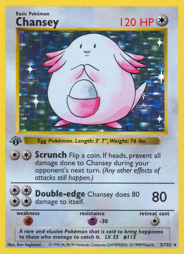 Chansey | Base Set | Classic | 3/102 | New Mint | Rare Holo