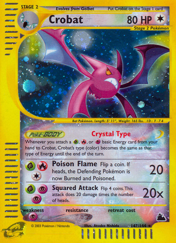 Crobat | Skyridge | E-Card | 147/144 | New Mint | Rare Secret