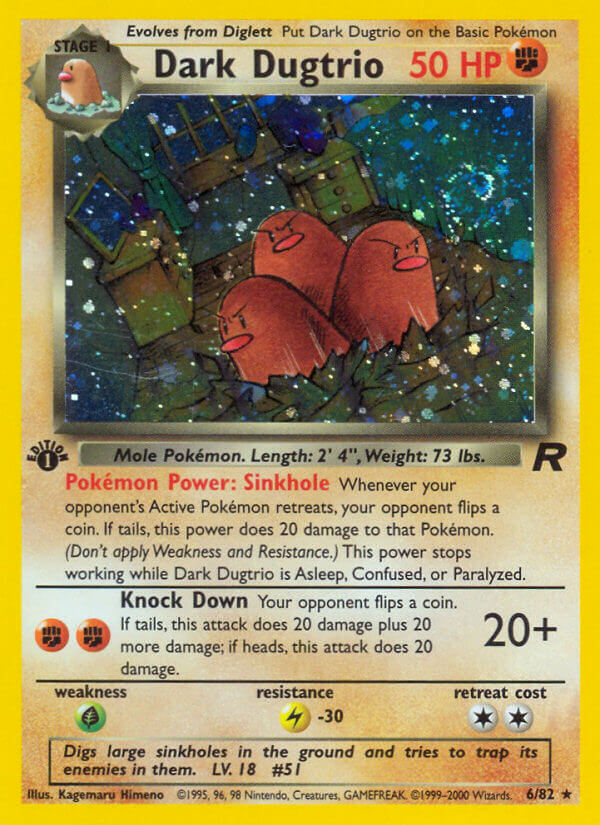 Dark Dugtrio | Team Rocket | Classic | 6/82 | New Mint | Rare Holo