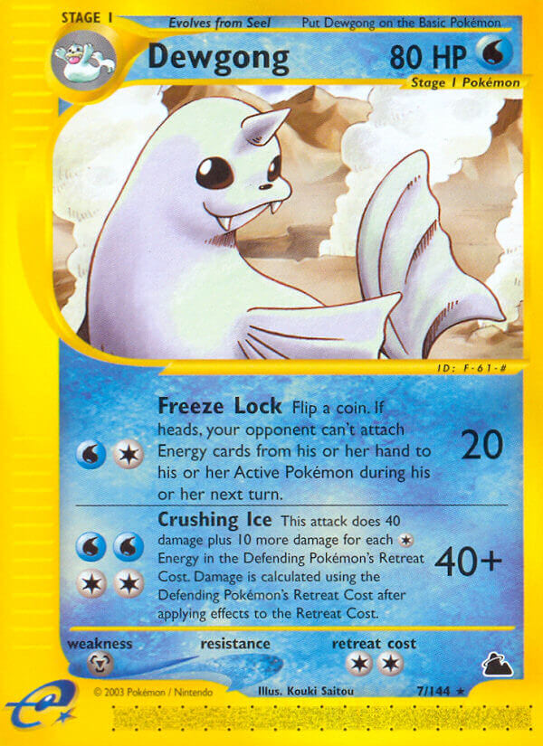 Dewgong | Skyridge | E-Card | 7/144 | New Mint | Rare