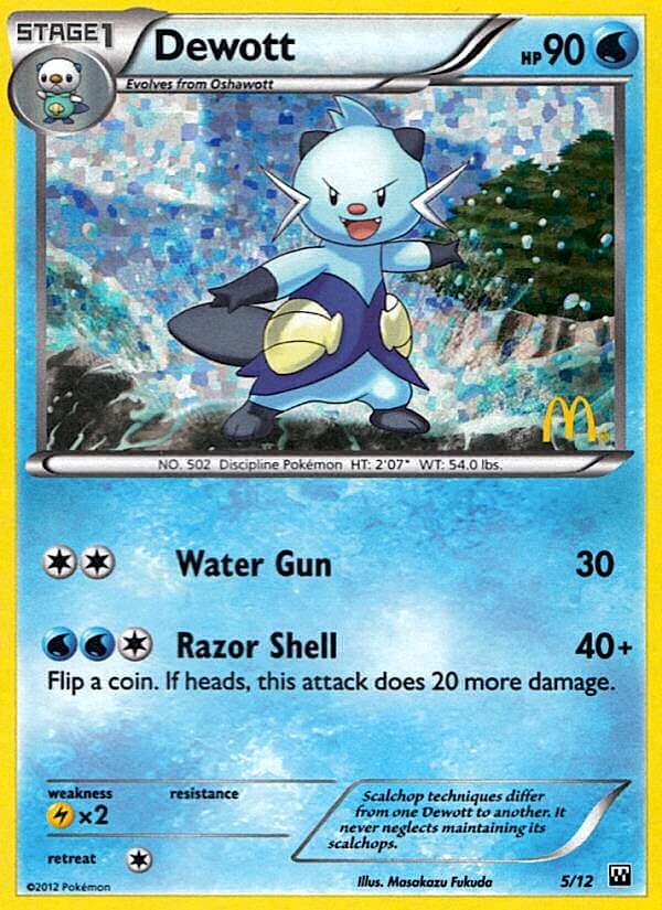 Dewott | McDonald's Collection 2012 | Black & White | 5/12 | New Mint | No Rarity