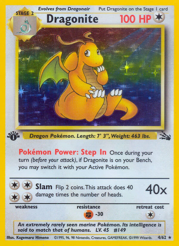 Dragonite | Fossil | Classic | 4/62 | New Mint | Rare Holo