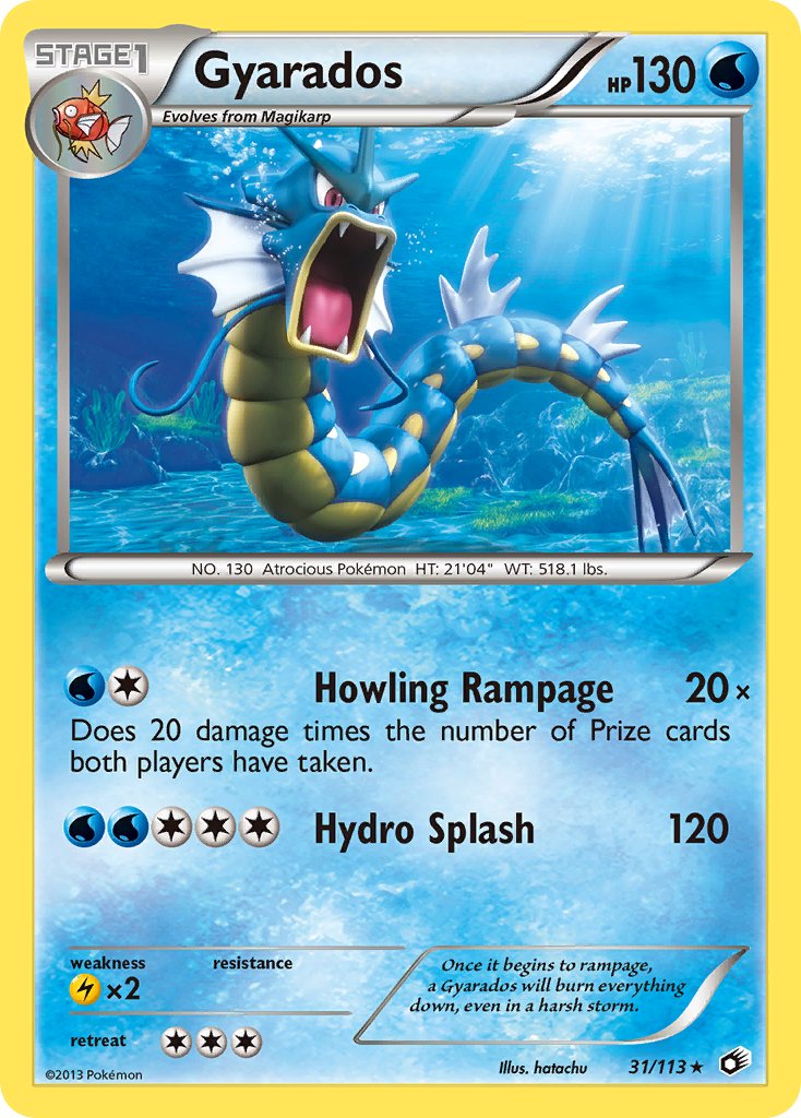 Gyarados | Legendary Treasures | Black & White | 31/113 | New Mint | Rare