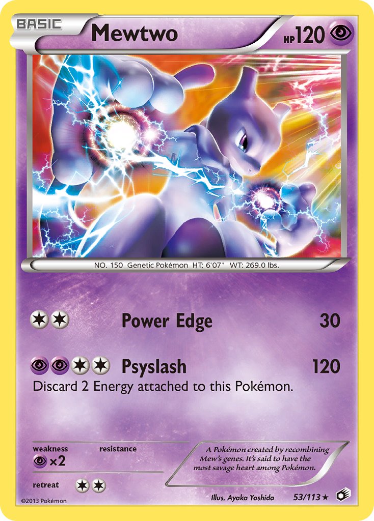 Mewtwo | Legendary Treasures | Black & White | 53/113 | New Mint | Rare Holo