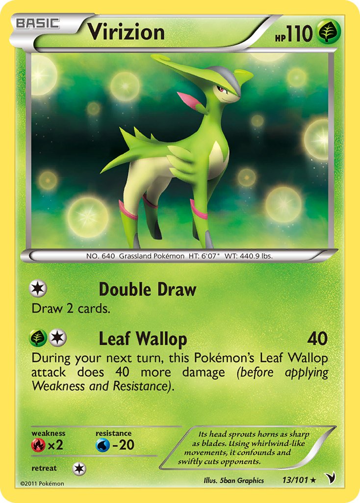 Virizion | Noble Victories | Black & White | 13/101 | New Mint | Rare Holo