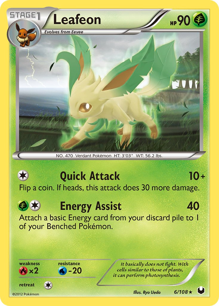 Leafeon | Dark Explorers | Black & White | 6/108 | New Mint | Rare