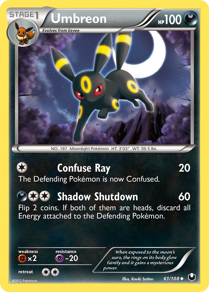 Umbreon | Dark Explorers | Black & White | 61/108 | New Mint | Uncommon