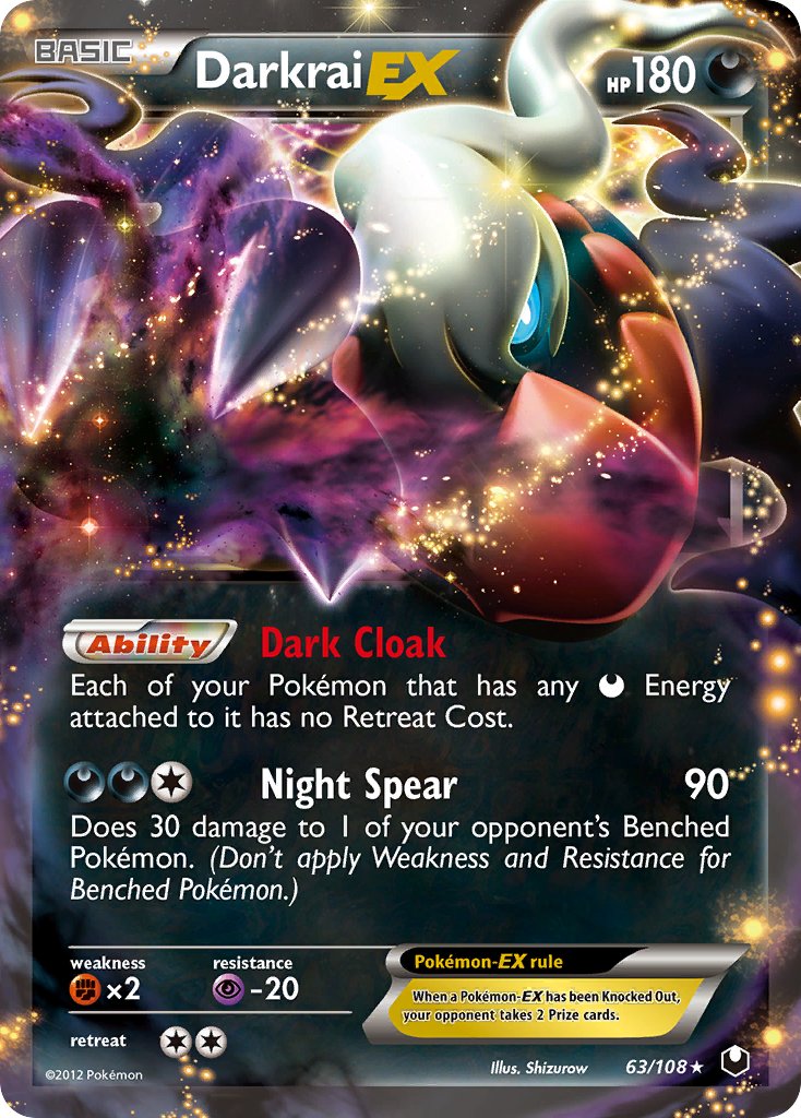 Darkrai EX | Dark Explorers | Black & White | 63/108 | New Mint | Rare Holo EX