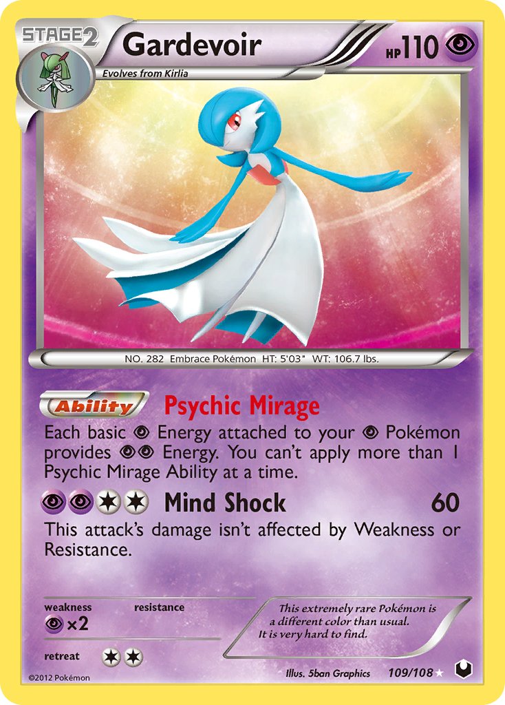 Gardevoir | Dark Explorers | Black & White | 109/108 | New Mint | Rare Secret