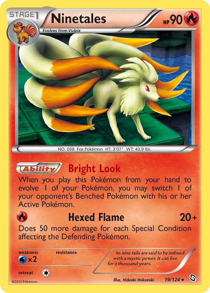 Ninetales | Dragons Exalted | Black & White | 19/124 | New Mint | Rare Holo