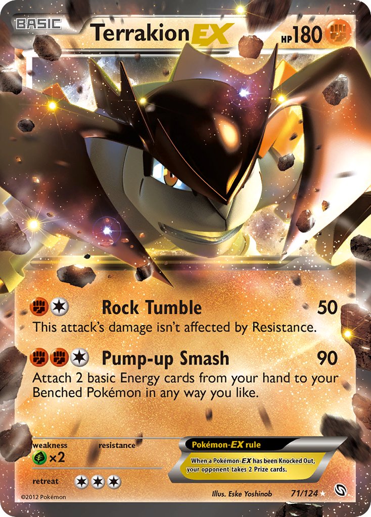 Terrakion EX | Dragons Exalted | Black & White | 71/124 | New Mint | Rare Holo EX