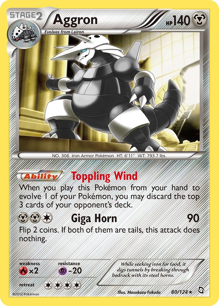 Aggron | Dragons Exalted | Black & White | 80/124 | New Mint | Rare Holo