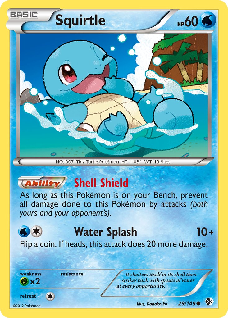 Squirtle | Boundaries Crossed | Black & White | 29/149 | New Mint | Common