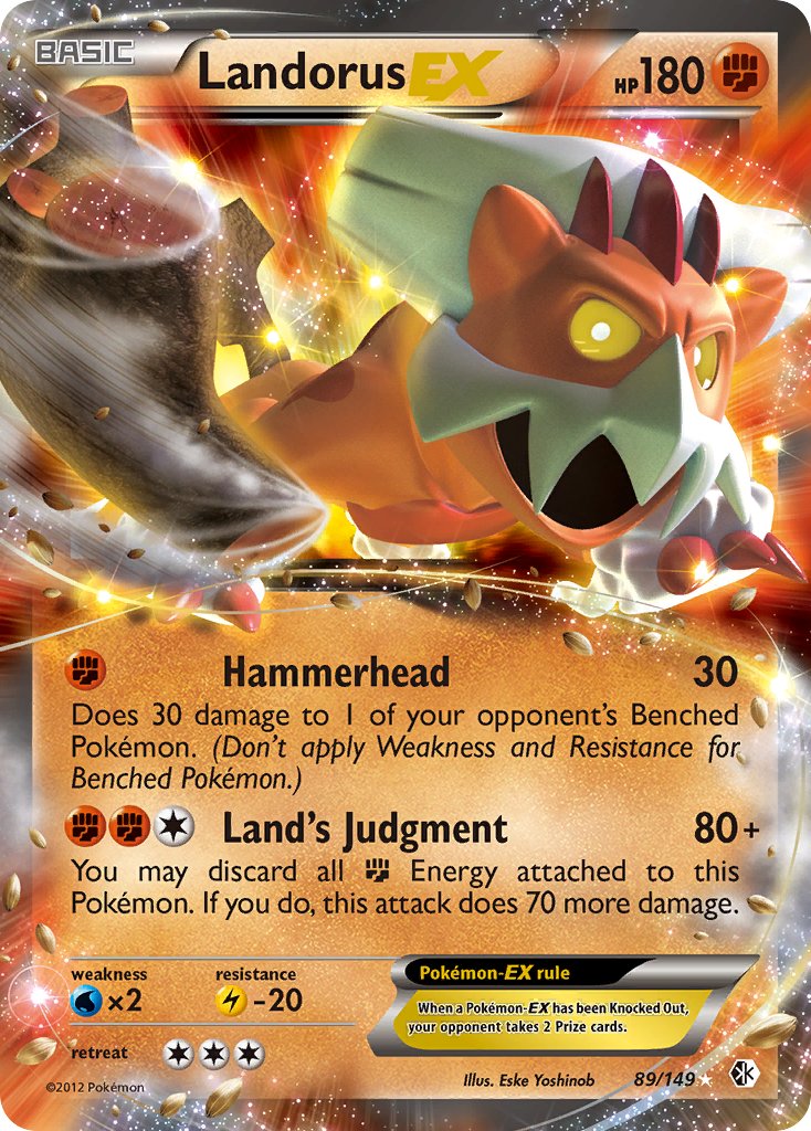 Landorus EX | Boundaries Crossed | Black & White | 89/149 | New Mint | Rare Holo EX