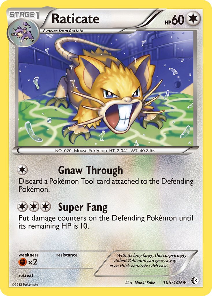 Raticate | Boundaries Crossed | Black & White | 105/149 | New Mint | Uncommon
