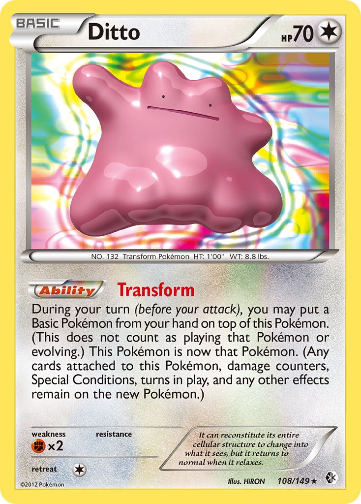 Ditto | Boundaries Crossed | Black & White | 108/149 | New Mint | Rare Holo