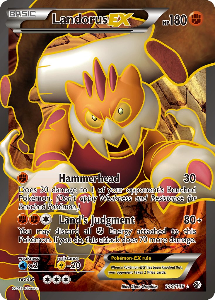 Landorus EX | Boundaries Crossed | Black & White | 144/149 | New Mint | Ultra Rare