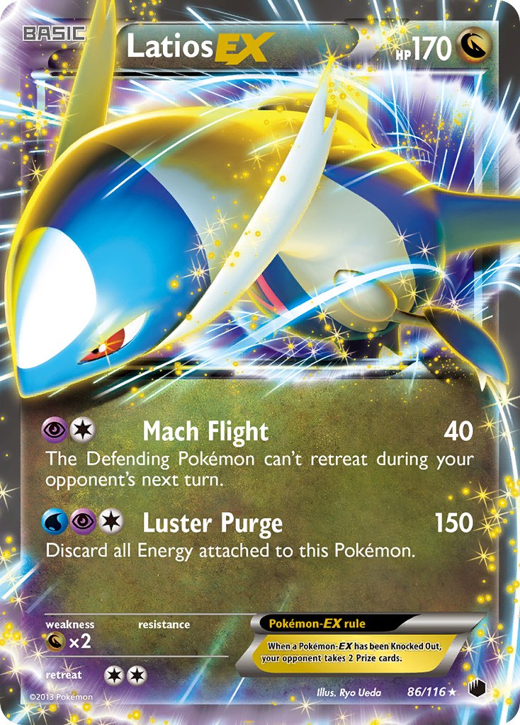 Latios EX | Plasma Freeze | Black & White | 86/116 | New Mint | Rare Holo EX