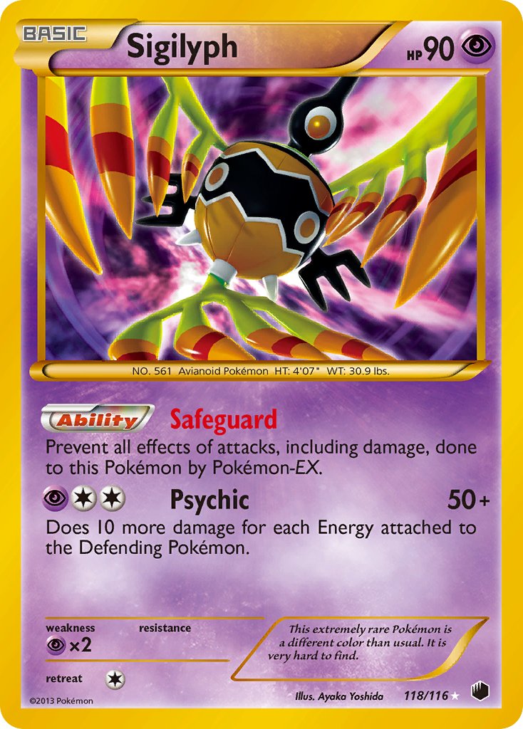 Sigilyph | Plasma Freeze | Black & White | 118/116 | New Mint | Rare Secret