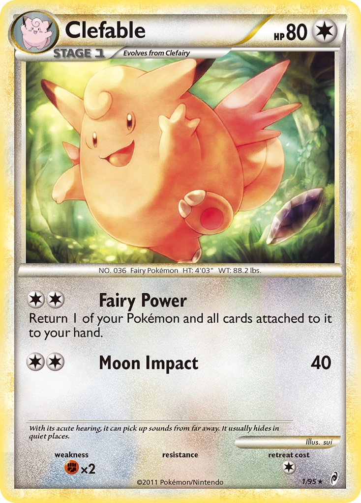 Clefable | Call of Legends | HeartGold & SoulSilver | 1/95 | New Mint | Rare Holo