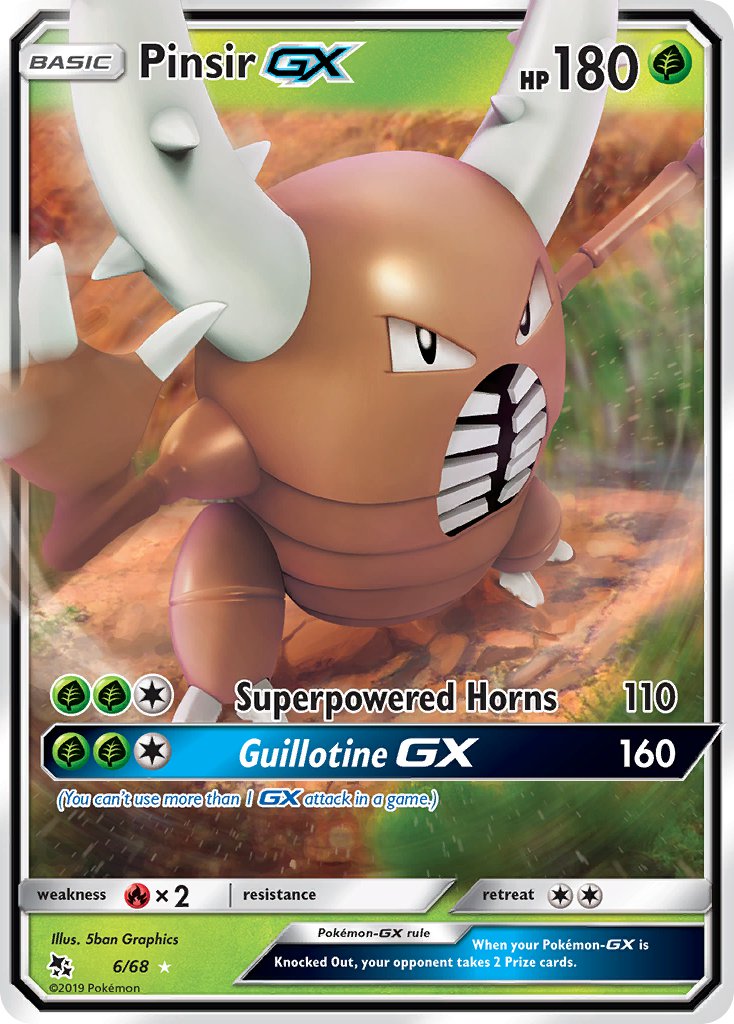 Pinsir GX | Hidden Fates | Sun & Moon | 6/68 | New Mint | Rare Holo GX