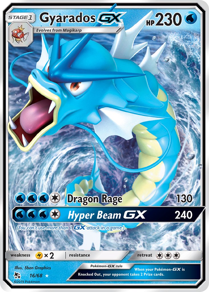 Gyarados GX | Hidden Fates | Sun & Moon | 16/68 | New Mint | Rare Holo GX