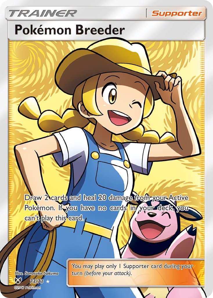 Pokémon Breeder | Shining Legends | Sun & Moon | 73/73 | New Mint | Ultra Rare