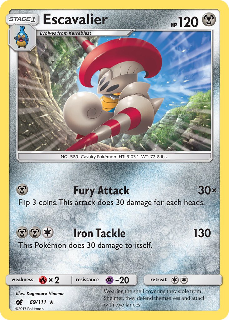 Escavalier | Crimson Invasion | Sun & Moon | 69/111 | New Mint | Rare