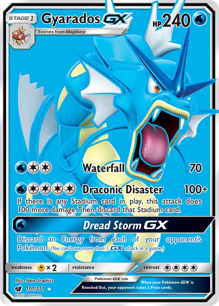 Gyarados GX | Crimson Invasion | Sun & Moon | 101/111 | New Mint | Ultra Rare