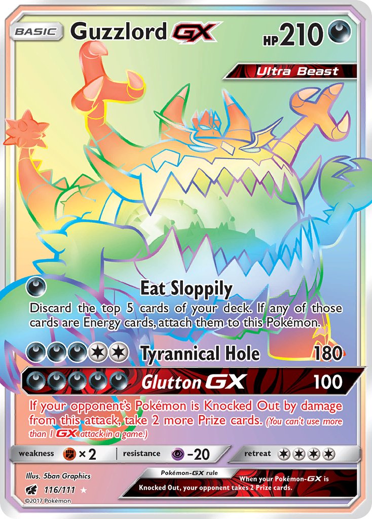 Guzzlord GX | Crimson Invasion | Sun & Moon | 116/111 | New Mint | Rainbow Rare
