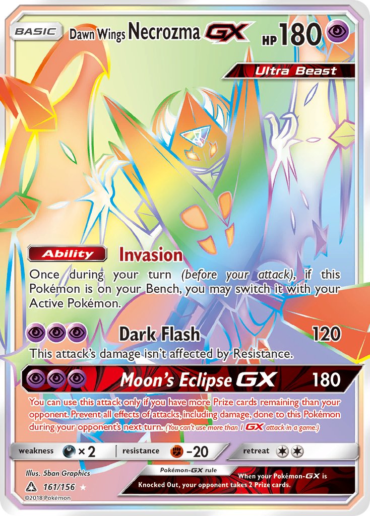 Dawn Wings Necrozma GX | Ultra Prism | Sun & Moon | 161/156 | New Mint | Rainbow Rare