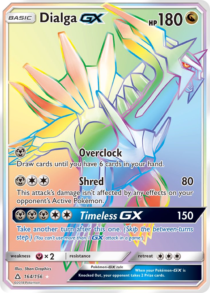 Dialga GX | Ultra Prism | Sun & Moon | 164/156 | New Mint | Rainbow Rare