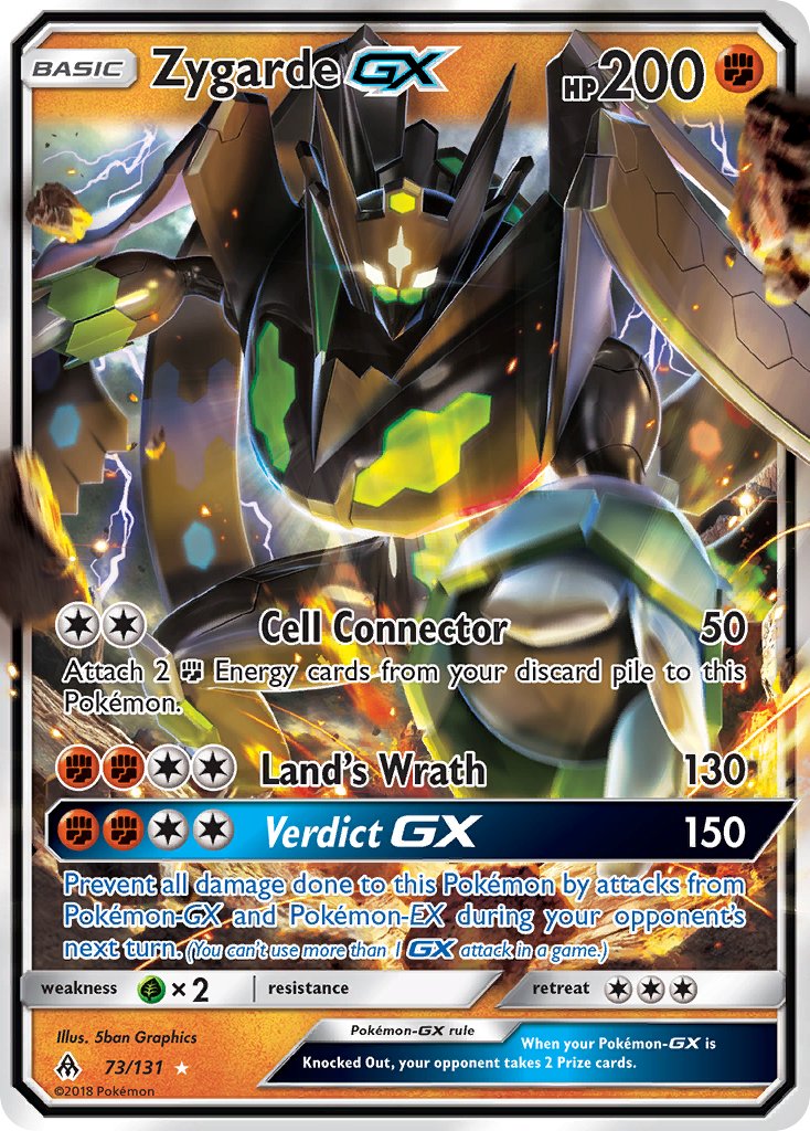 Zygarde GX | Forbidden Light | Sun & Moon | 73/131 | New Mint | Rare Holo GX