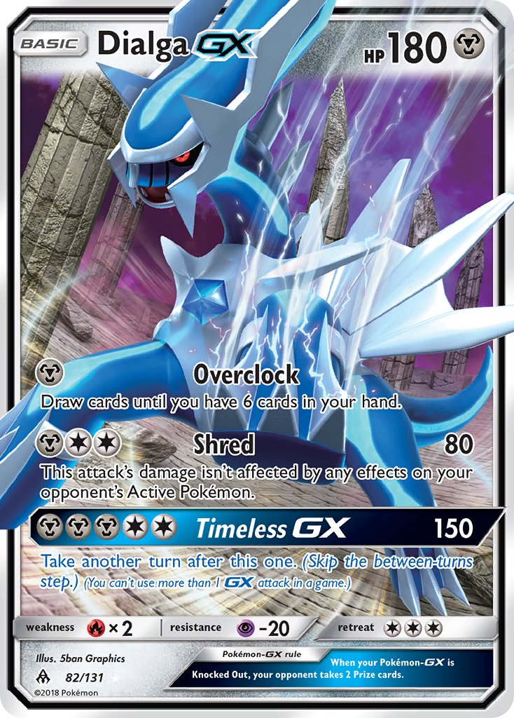 Dialga GX | Forbidden Light | Sun & Moon | 82/131 | New Mint | Rare Holo GX