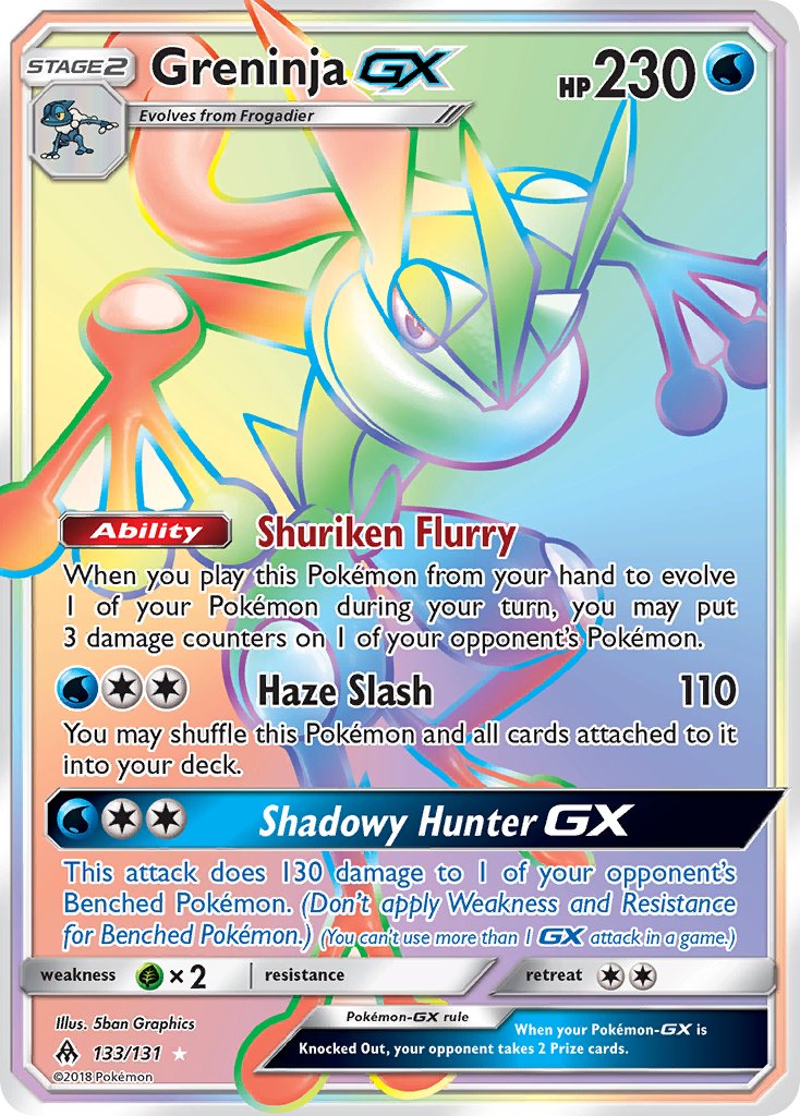 Greninja GX | Forbidden Light | Sun & Moon | 133/131 | New Mint | Rainbow Rare