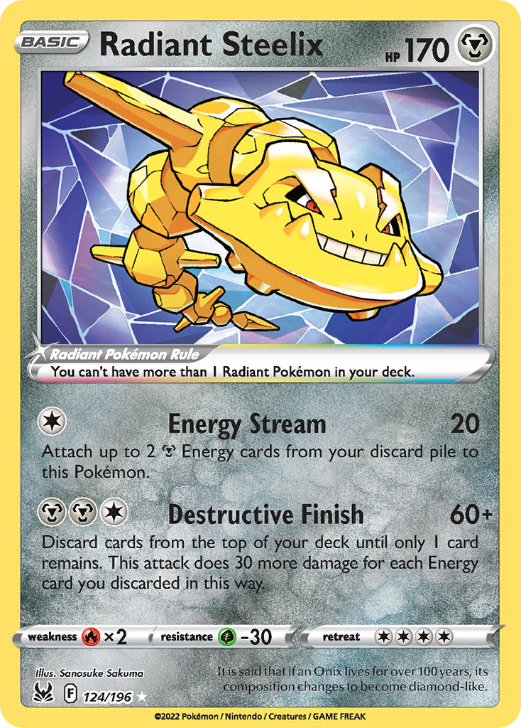 Radiant Steelix | Lost Origin | Sword & Shield | 124/196 | New Mint | Radiant Rare
