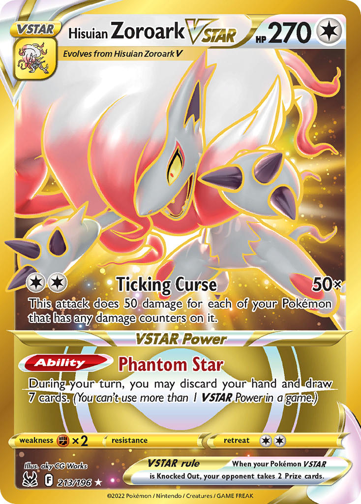 Hisuian Zoroark VSTAR | Lost Origin | Sword & Shield | 213/196 | New Mint | Rare Secret