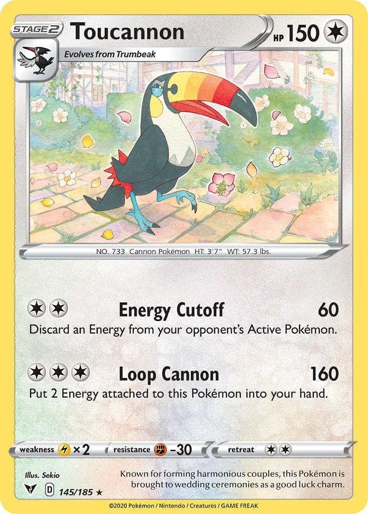 Toucannon | Vivid Voltage | Sword & Shield | 145/185 | New Mint | Rare