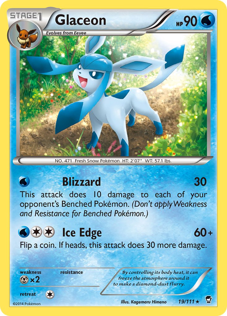 Glaceon | FFI | XY | 19/111 | Rare | New Mint
