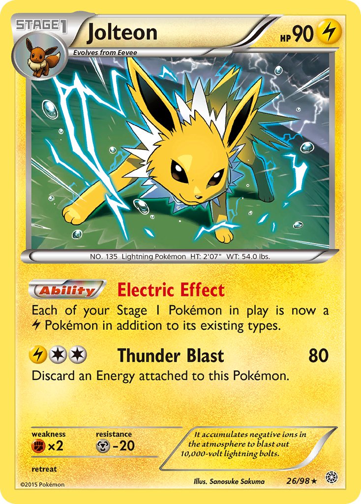 Jolteon | XY | XY7-026 | Rare | Holo | New | Mint