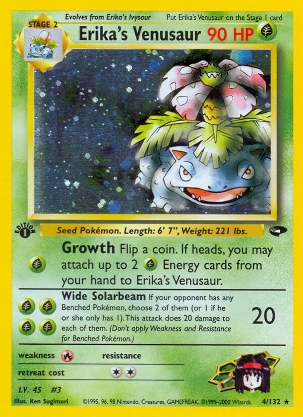 Erika’s Venusaur | Gym Challenge | Gym | 4/132 | New Mint | Rare Holo