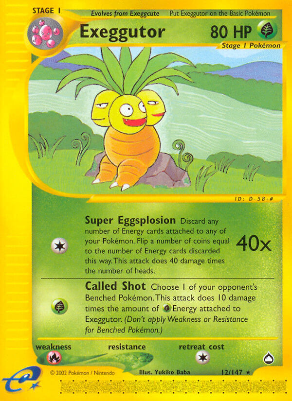 Exeggutor | Aquapolis | E-Card | 12/147 | New Mint | Rare