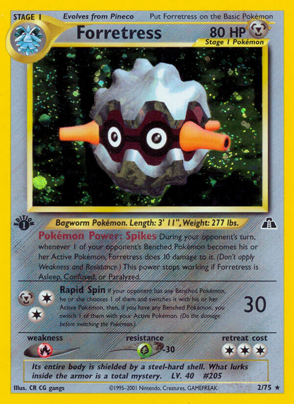 Forretress | Neo Discovery | Neo | 2/75 | New Mint | Rare Holo