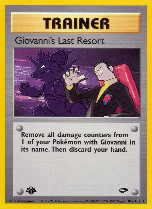 Giovanni’s Last Resort | Gym Challenge | Gym | 105/132 | New Mint | Rare