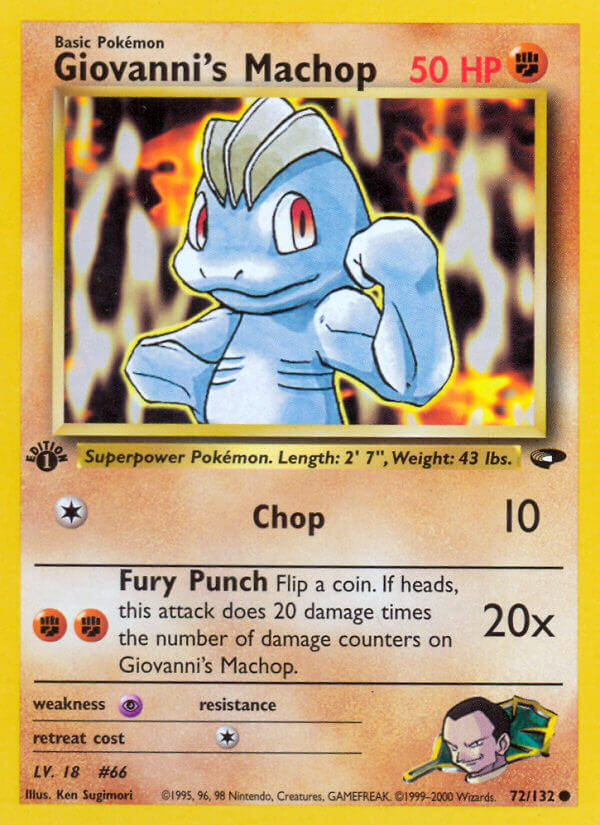 Giovanni’s Machop | Gym Challenge | Gym | 72/132 | New Mint | Common