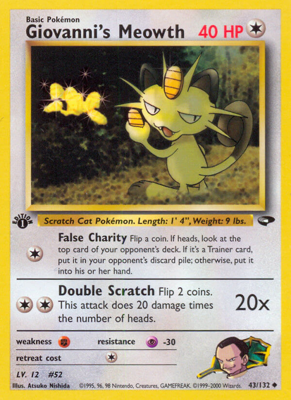 Giovanni’s Meowth | Gym Challenge | Gym | 43/132 | New Mint | Uncommon