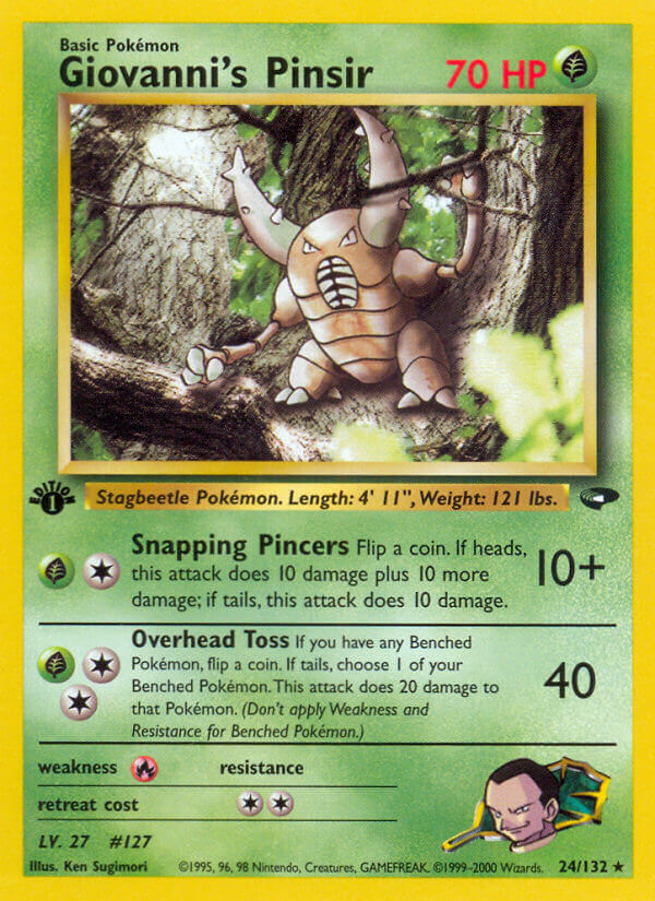 Giovanni’s Pinsir | Gym Challenge | Gym | 24/132 | New Mint | Rare