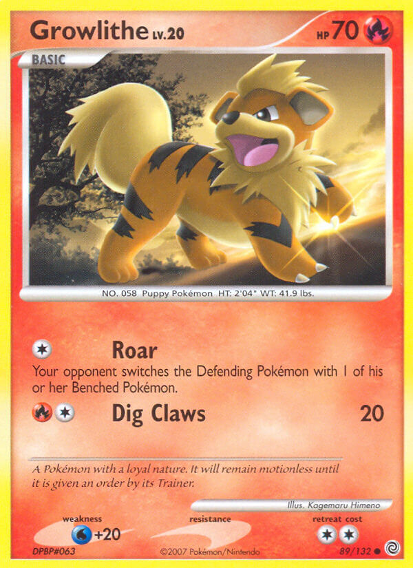 Growlithe | Secret Wonders | Diamond & Pearl | 89/132 | New Mint | Common