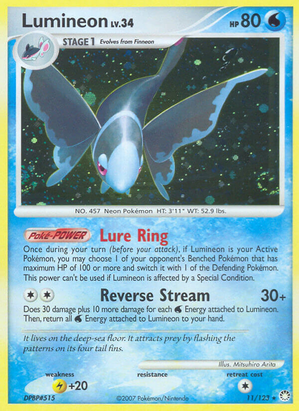 Lumineon | Mysterious Treasures | Diamond & Pearl | 11/123 | New Mint | Rare Holo